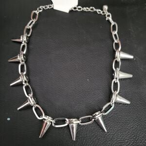 Spiked chain choker necklace